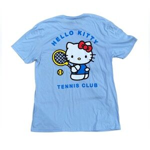 Hello Kitty Tennis Club Sky Blue tshirt size large NWT tee short sleeve